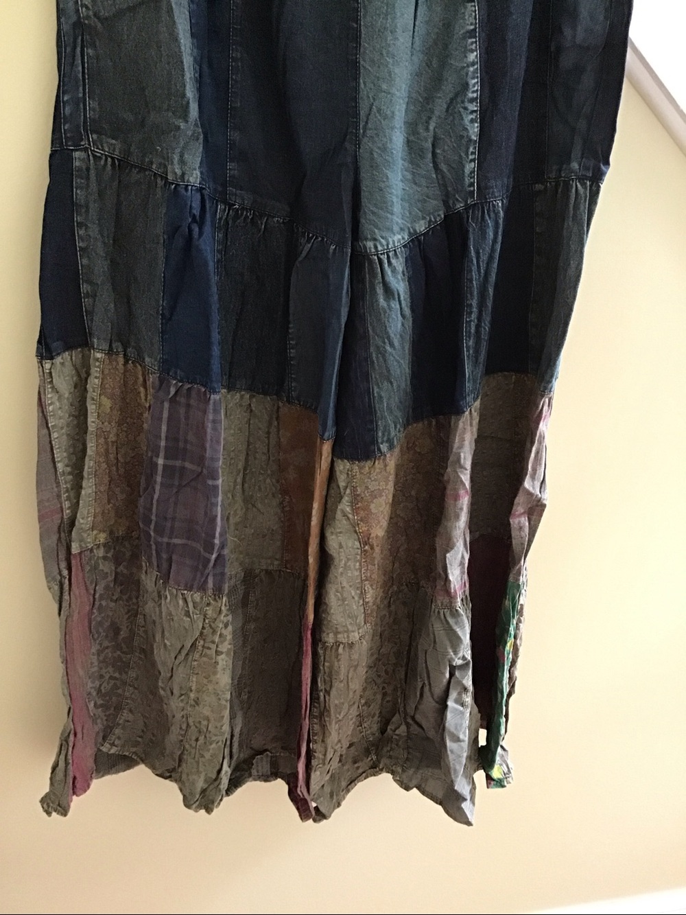 YOUNG THREADS NWT Pants Denim Plaid Neutral Colors Wide Leg Small - XLarge - Picture 2 of 2